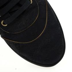 Pre Owned Gucci Black Guccissima Canvas Aerobic Sneakers Size 37.5