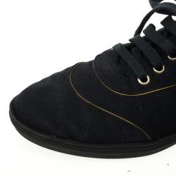 Pre Owned Gucci Black Guccissima Canvas Aerobic Sneakers Size 37.5