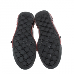 Gucci Black/Red GG Supreme Coated Canvas Classic Web and Script Low Top Sneakers Size 39