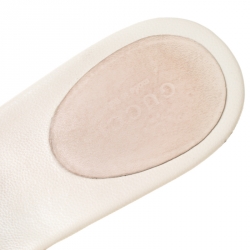 Pre Owned Gucci Beige Leather GG Logo Multi Strap Sandals Size 37