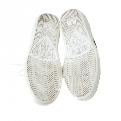 Gucci White Leather Ace Embroidered Bee Low Top Sneakers Size 34