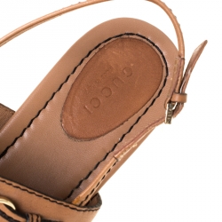 Pre Owned Gucci Brown Leather Tassel Horsebit Thong Flat Sandals Size 37