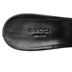 مملوكة مسبقًا Gucci Black Patent Bamboo Horsebit Slides Size 39