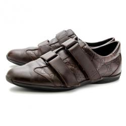 مملوكة مسبقًا Gucci Brown Guccissima Leather Velcro Sneakers Size 37