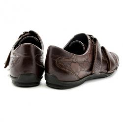 مملوكة مسبقًا Gucci Brown Guccissima Leather Velcro Sneakers Size 37