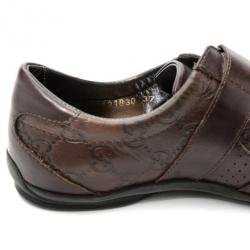 مملوكة مسبقًا Gucci Brown Guccissima Leather Velcro Sneakers Size 37