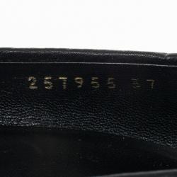 مملوكة مسبقًا Gucci Black Leather 'Miss Bamboo' Horsebit Loafer Pumps Size 37