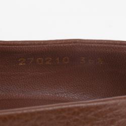 مملوكة مسبقًا Gucci Brown Leather 'Ride' GG Buckle Pumps Size 36.5