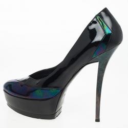 مملوكة مسبقًا Gucci Oil Slick &amp; Patent Leather Platform Pumps Size 37.5