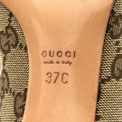 Pre Owned Gucci Guccissima Canvas Web Detail Pumps Size 37