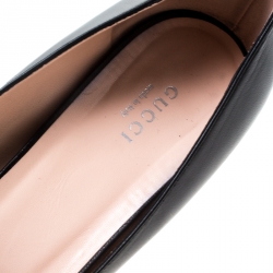 مملوكة مسبقًا Gucci Black Leather Crystal G Mid Heel Pumps Size 40