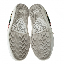 مملوكة مسبقًا حذاء رياضي غوتشي مورد اسي ويب رباط علوي جلد ذهبي ميتاليك مقاس 36.5