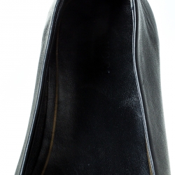 مملوكة مسبقًا Gucci Black Leather Bayadere Bee Flats Size 39