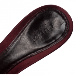 Pre Owned Gucci Burgundy GG Velvet and Snakeskin Bamboo Heel Slides Size 39