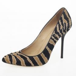 Pre Owned Gucci Tiger Pony Hair Pumps Size 37.5