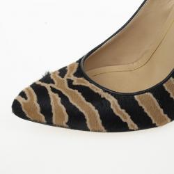 Pre Owned Gucci Tiger Pony Hair Pumps Size 37.5