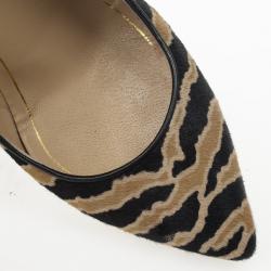 Pre Owned Gucci Tiger Pony Hair Pumps Size 37.5