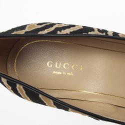Pre Owned Gucci Tiger Pony Hair Pumps Size 37.5