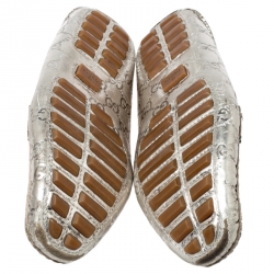 حذاء لوفرز غوتشي هوسبيت غوتشيسيما بامبو فضية مقاس 39.5