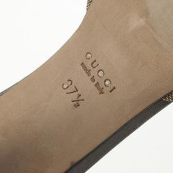 Pre Owned Gucci Grey Guccissima Kitty Bamboo Horsebit Slides Size 37.5