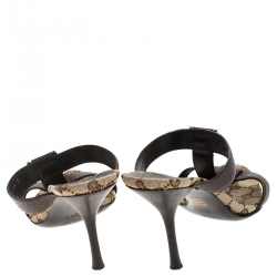 Pre Owned Gucci Brown Leather Open Toe Sandals Size 39