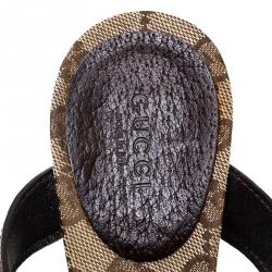 Pre Owned Gucci Brown Leather Open Toe Sandals Size 39