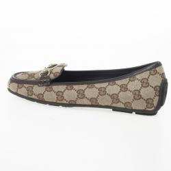 مملوكة مسبقًا Gucci Guccissima Canvas Horsebit Loafers Size 35