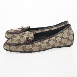 مملوكة مسبقًا Gucci Guccissima Canvas Horsebit Loafers Size 35
