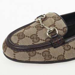 مملوكة مسبقًا Gucci Guccissima Canvas Horsebit Loafers Size 35