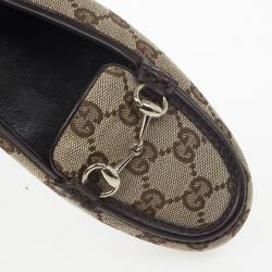 مملوكة مسبقًا Gucci Guccissima Canvas Horsebit Loafers Size 35