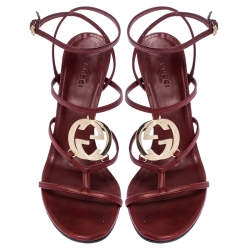 مملوكة مسبقًا صندل غوتشي جلد أسود شعار CC مقاس 39