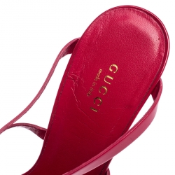 Pre Owned صندل غوتشي أورسولا هورسبيت غلادياتور جلد لامع أحمر مقاس 39