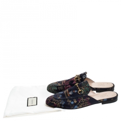 مملوكة مسبقًا حذاء سلايد غوتشي "برينستون" قماش مورد متعدد الألوان مقاس 40.5