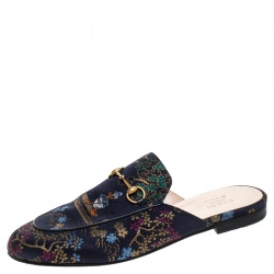 مملوكة مسبقًا حذاء سلايد غوتشي "برينستون" قماش مورد متعدد الألوان مقاس 40.5