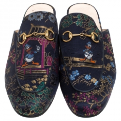 مملوكة مسبقًا حذاء سلايد غوتشي "برينستون" قماش مورد متعدد الألوان مقاس 40.5