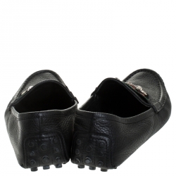 مملوكة مسبقًا Gucci Black Leather Horsebit Detail Slip On Loafers Size 38