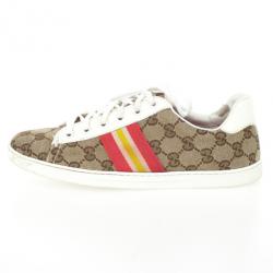 Pre Owned Gucci Guccissima Canvas Web Detail Sneakers Size 37