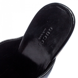 Pre Owned Gucci Black Patent Leather Hysteria Platform Clogs Size 40