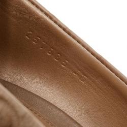 مملوكة مسبقًا Gucci Tan Guccissima Leather New Hollywood Horsebit Peep Toe Pumps Size 40