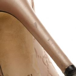 مملوكة مسبقًا Gucci Tan Guccissima Leather New Hollywood Horsebit Peep Toe Pumps Size 40