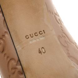 مملوكة مسبقًا Gucci Tan Guccissima Leather New Hollywood Horsebit Peep Toe Pumps Size 40