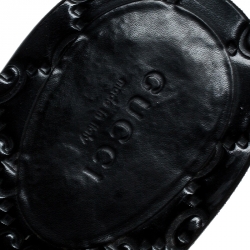 مملوكة مسبقًا صندل بإصبع غوتشي جلد غوتشيسيما أسود وكانفا GG ويب مقاس 36.5