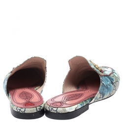 مملوكة مسبقًا صندل سلايد غوتشي برينس تاون كانفاس GG سوبريم بني طباعة الورود تفاصيل الهورسبيت مقاس 37.5