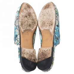 مملوكة مسبقًا صندل سلايد غوتشي برينس تاون كانفاس GG سوبريم بني طباعة الورود تفاصيل الهورسبيت مقاس 37.5