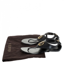 مملوكة مسبقًا صندل بإصبع غوتشي سير سلسلة جلد أحمر ميتالك مقاس 36