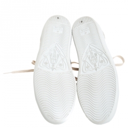 Gucci Brown/Beige GG Supreme Canvas And Python Trim Ace Lace Up Sneakers Size 39