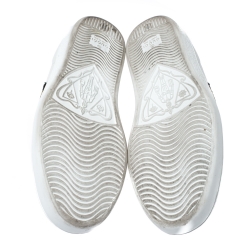 Gucci White Leather and Metallic Python Trim Rooster Web Detail Ace Sneakers Size 38