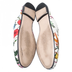 مملوكة مسبقًا Gucci Multicolor Floral Canvas Princetown Horsebit Flat Mules Size 40