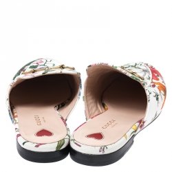 مملوكة مسبقًا Gucci Multicolor Floral Canvas Princetown Horsebit Flat Mules Size 40