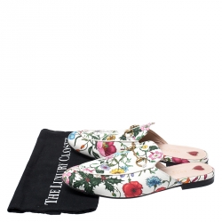 مملوكة مسبقًا Gucci Multicolor Floral Canvas Princetown Horsebit Flat Mules Size 40
